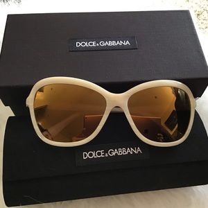 Dolce & Gabbana Beige Butterfly Glasses NEW